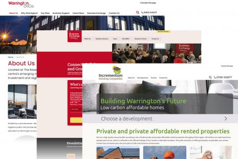 Warrington microsites screenshots