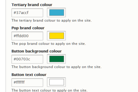 Eastleigh Borough Council demo site theme colour settings