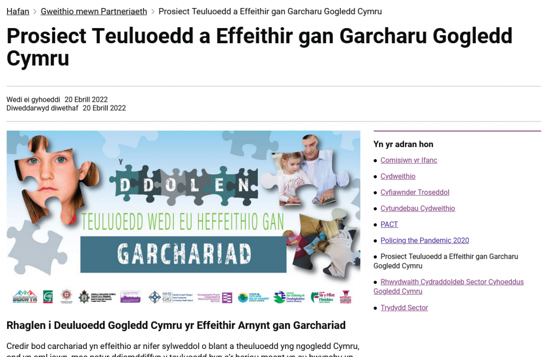 Screenshot of a Council Platform page in Welsh