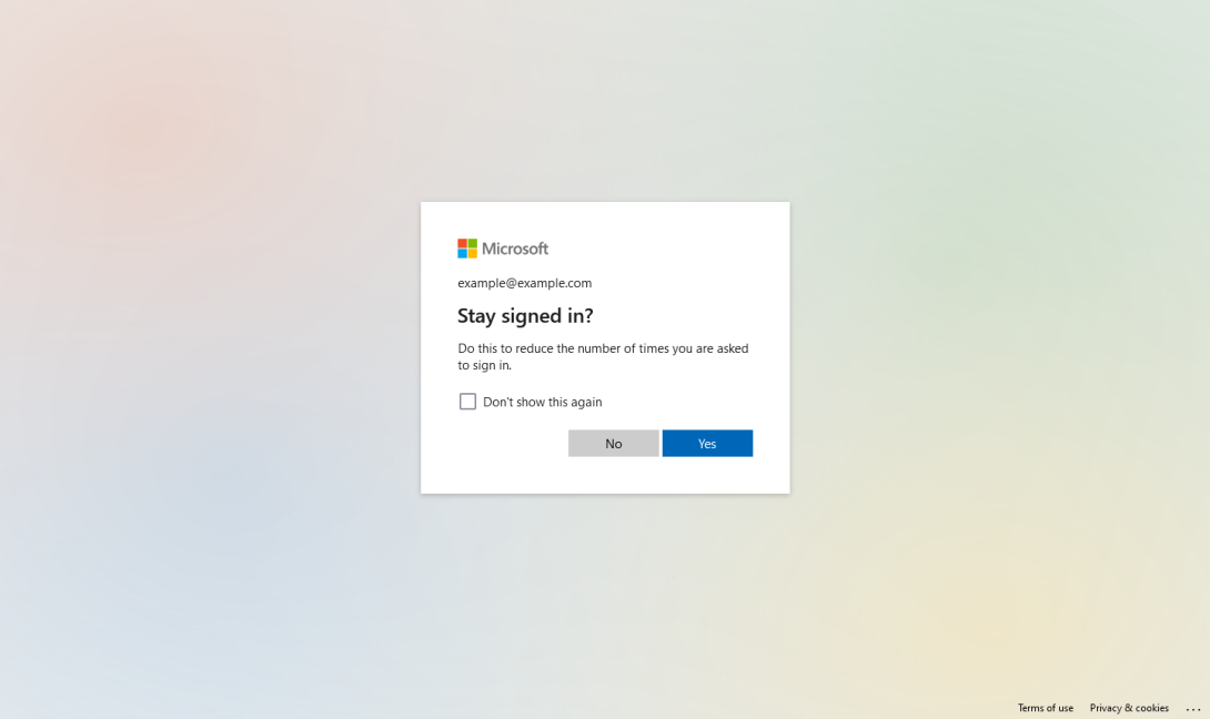 Microsoft Azure Active Directory - Stay signed in