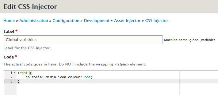 Asset Injector rule changing CSS variables