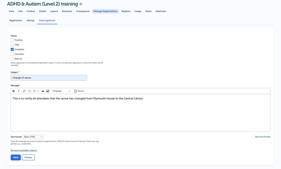 email notification backend